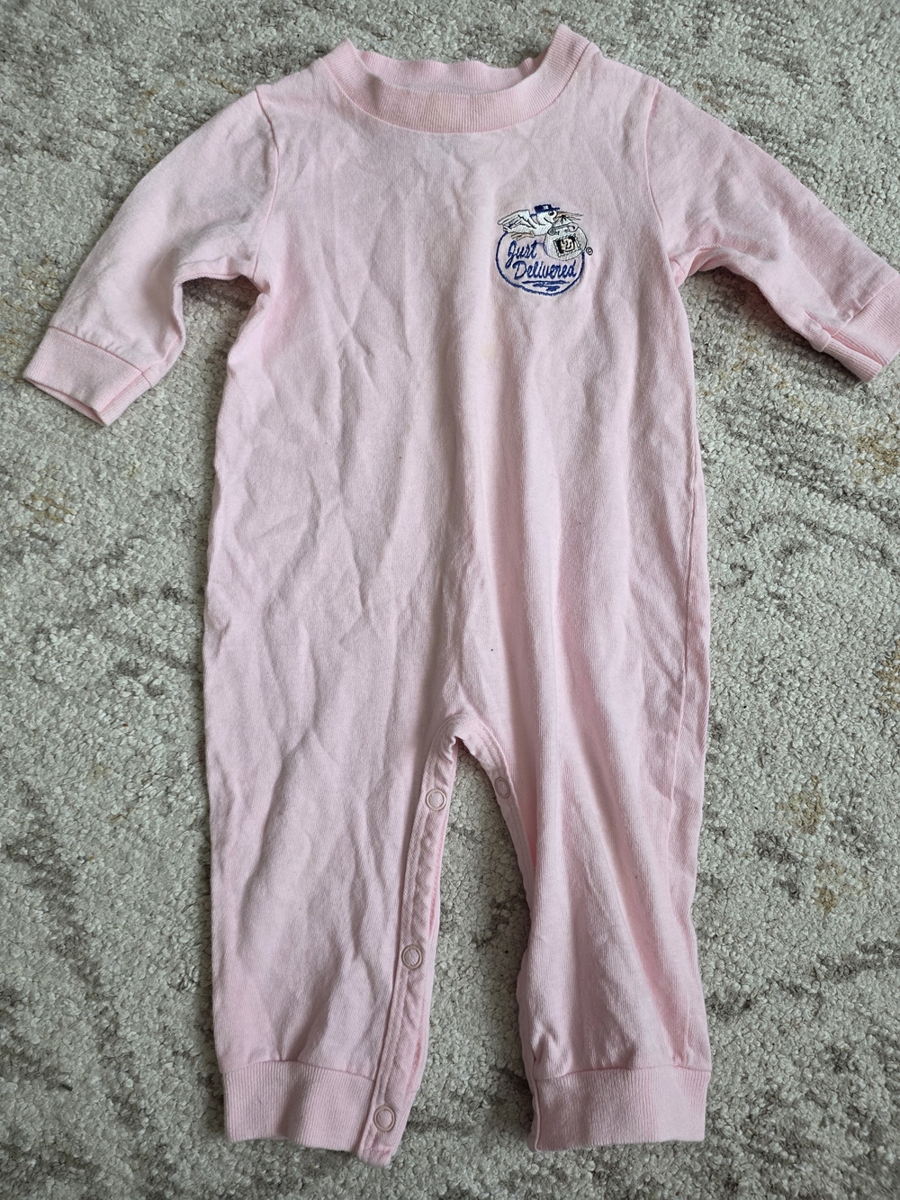 Vintage USPS baby Pajamas "Just Delivered"